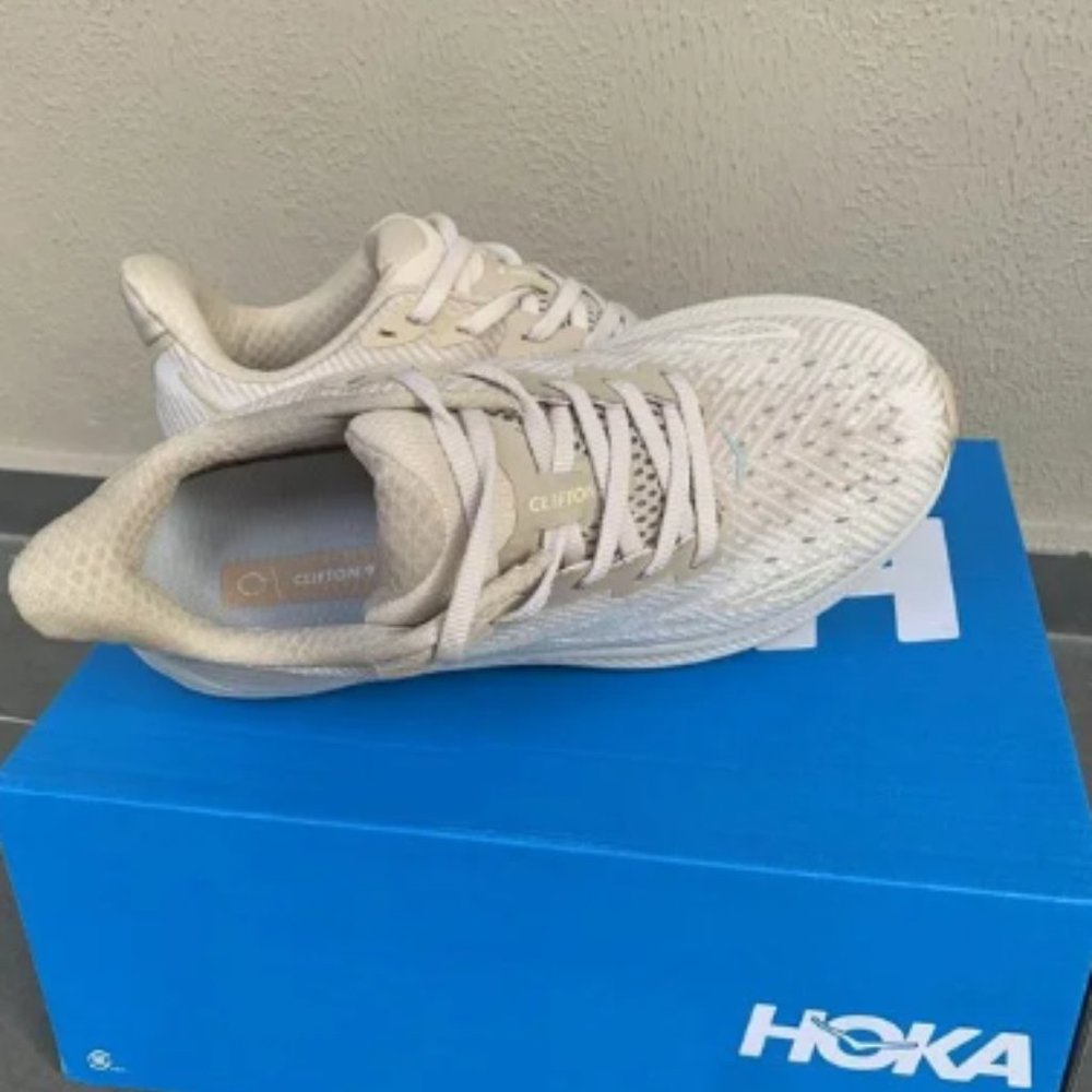 Hoka Clifton 9 Eggnog Beige Ivory Women - Picture 4 of 6